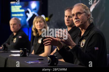New Horizons Ultima Thule Flyby  New Horizons co-investigator John Spencer of the Southwest Research Institute (SwRI), Boulder, CO speaks during a press conference prior to the flyby of Ultima Thule by the New Horizons spacecraft, Monday, Dec. 31, 2018 at Johns Hopkins University Applied Physics Laboratory (APL) in Laurel, Maryland. Stock Photo