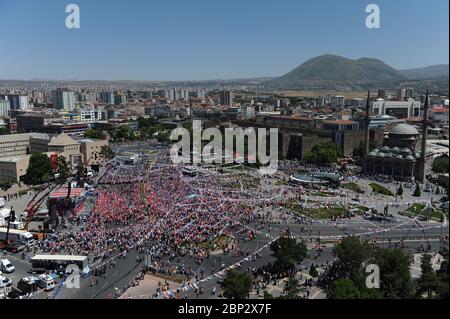 A Political rally for the Turkish President, Recep Tayyip Erdogan in Kayseri, Turkey. Stock Photo