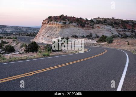 Twisting stretch of scenic highway 12 in Escalante, Utah Stock Photo