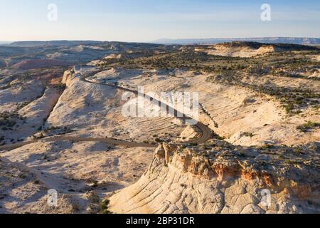 Aerial abstract views of Head of the Rocks overlook along scenic Utah highway 12 Stock Photo