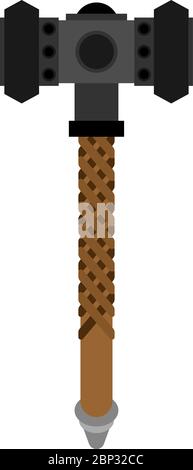 War hammer isolated. Battle Gnome Weapon. vector illustration Stock Vector