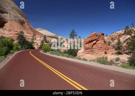 Views along the Zion Mt. Carmel Highway in Zion National Park Stock Photo