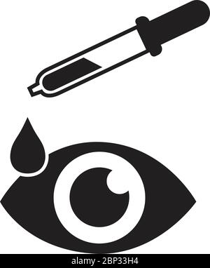 Eye drop icon eye health icon vector eye isolated on white Stock Vector