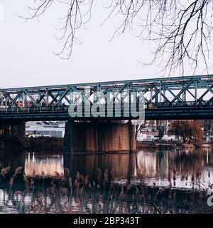 Brige in autumn Stock Photo