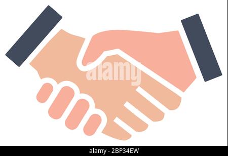 Handshake icon line and flat style isolated on white Vector Stock Vector