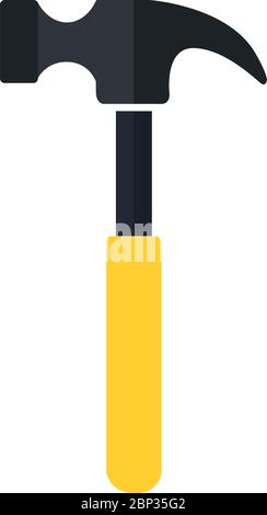 Hammer flat icon silhouette isolated on a white background vector Stock Vector