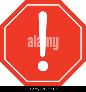 Warning sign red warning icon vector illustration isolated Stock Vector