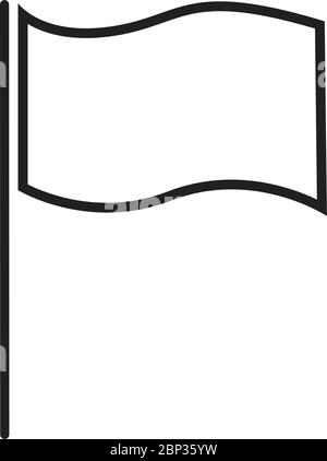 flag line icon sign vector isolated on white Stock Vector