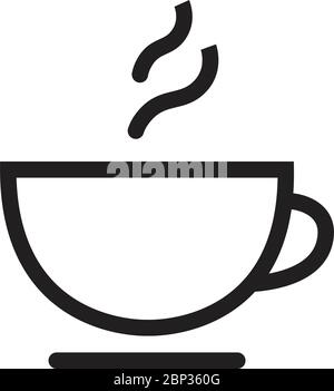 Coffee cup linear icon vector illustration hot drink tea isolated Stock Vector