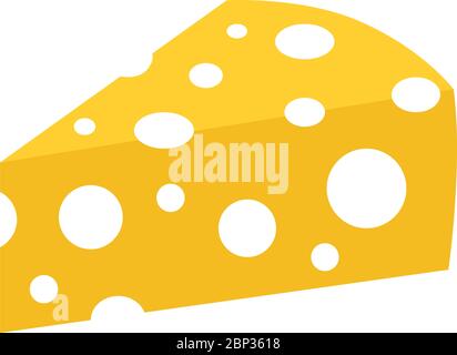 cheese flat icon pieces of cheese isolated on white vector Stock Vector