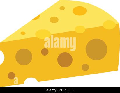 cheese flat vector illustration icon pieces of cheese isolated Stock Vector