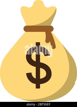 Money bag icon template color symbol vector sign isolated Stock Vector