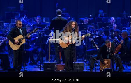 NASA Celebrates 60th Anniversary with National Symphony Orchestra  Coheed and Cambria performs at the &quot;National Symphony Orchestra Pops: Space, the Next Frontier&quot; event celebrating NASA's 60th Anniversary, Friday, June 1, 2018 at the John F. Kennedy Center for the Performing Arts in Washington. The event featured music inspired by space including artists Will.i.am, Grace Potter, Coheed &amp; Cambria, John Cho, and guest Nick Sagan, son of Carl Sagan. Stock Photo