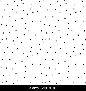 Vector seamless pattern with dotted circles. Stylish background with randomly disposed spots. Monochrome minimalist graphic design. Tileable simple te Stock Vector
