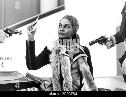 Tamara Dobson, on-set of the Film, 'Cleopatra Jones', Warner Bros., 1973 Stock Photo