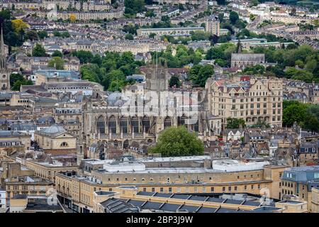 View of Bath Cityscape with no pollution from Alexandra Park, Bath, Somerset, UK on 16 May 2020 Stock Photo