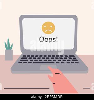 Template for an error page illustration.Oops error Stock Vector