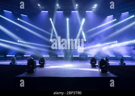 Stage for live concert Online transmission. Business concept for a concert online production broadcast in realtime as events happen. Stage for online Stock Photo