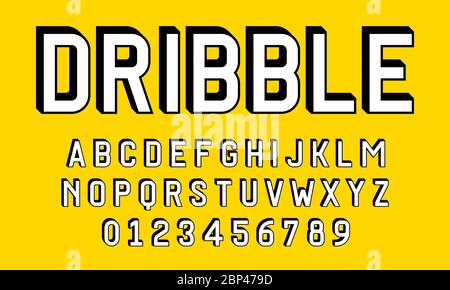 Set of alphabets font letters and numbers modern with 3d concept vector illustration Stock Vector