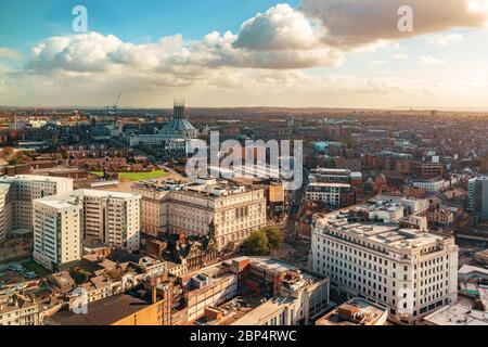 Liverpool skyline rooftop view with buildings in England in United Kingdom Stock Photo