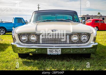 Daytona Beach, FL / USA- November 24, 2018: 1960 white Ford Starliner 2 door hardtop at the Fall 2018 Daytona Turkey Run. Stock Photo