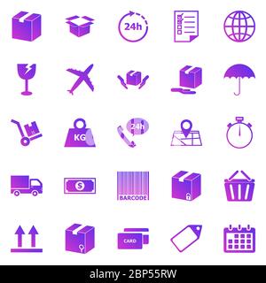 Shipping gradient icons on white background, stock vector Stock Vector
