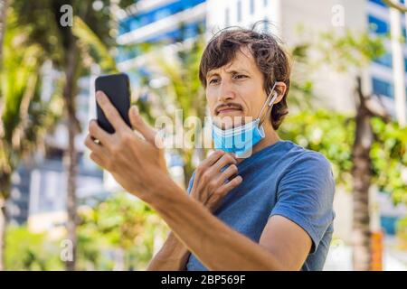 Face Recognition In Medical Mask Using Artificial Intelligence And Neural Networks. Biometric scanning Face ID. Identification of Person Through Stock Photo