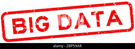 Grunge red big data word square rubber seal stamp on white background Stock Vector