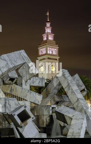 Night in Embarcadero Plaza - San Francisco, California Stock Photo - Alamy