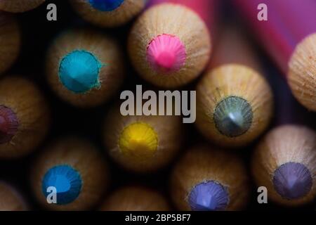 Macro picture of colored pencils Stock Photo