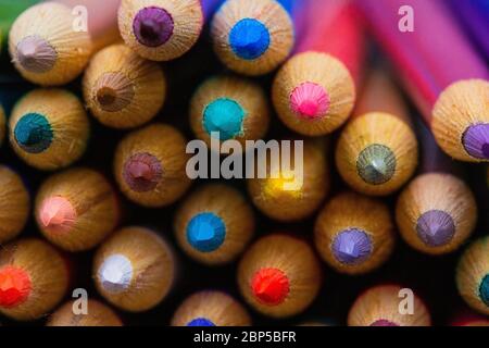 Macro picture of colored pencils Stock Photo