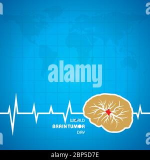 World Brain Tumor Day Vector Illustration. Suitable for greeting card, poster and banner. Stock Vector