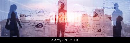 Artificial intelligence Big Data Automation Innovation universal background. Stock Photo