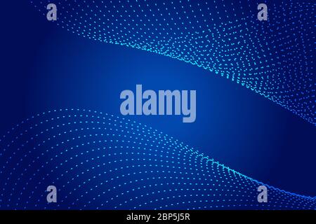 Dynamic particles are like smoke, forming an abstract blue background. Stock Photo