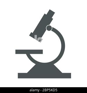 Black microscope icon on a white background Stock Vector