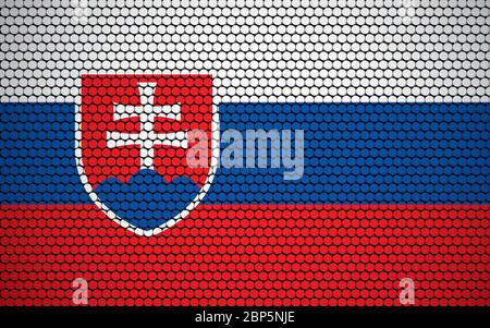 Abstract flag of Slovakia made of circles. Slovak flag designed with colored dots giving it a modern and futuristic abstract look. Stock Vector