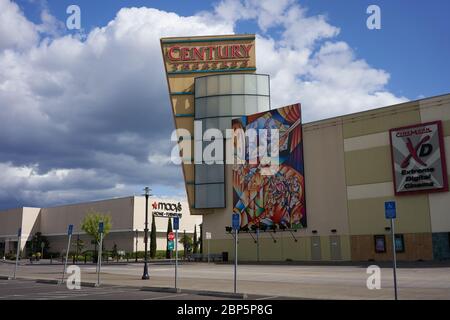 Clackamas, OR, USA - May 6, 2020: Closed Century Theatres location in Clackamas, Oregon, during the coronavirus pandemic. Stock Photo