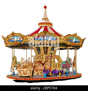 Merry-go-round in Paris - vector illustration (Ideal for printing on fabric or paper, poster or wallpaper, house decoration) Stock Vector