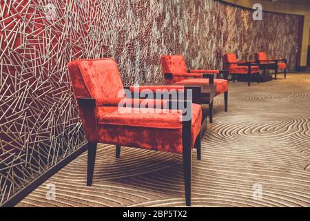 Luxury vintage Red chair isolated on red background Stock Photo
