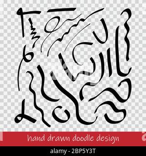 Set of vector grunge brushes. Abstract hand drawn ink strokes Stock Vector