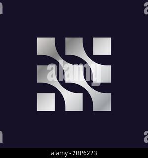 Abstract business logo. Silver color. Vector Illustration. Stock Vector
