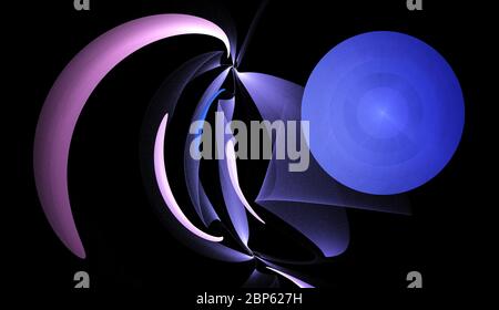 A whimsical abstract drawing on a dark background. Stock Photo
