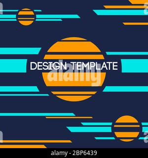 Abstract striped circles, horizontal stripes background. Abstract ...