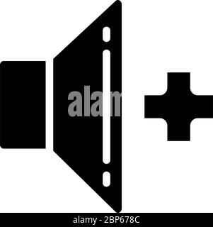 Volume icon with plus icon representing ‘Add Sound’ Stock Vector