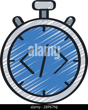 Timer with programming language inside representing ‘Coding Time’ Stock Vector