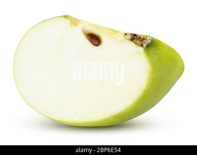 Green apple sliced isolated on a white background with clipping path Stock Photo