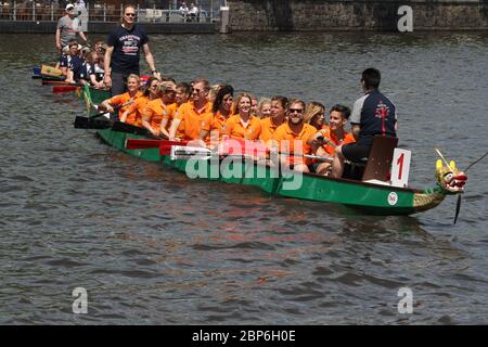 Susanne Boehm,Yasmina Filali,Dragon Boat Race of the Michael Stich Foundation,Alexa am Alster,Hamburg,14.06.2019 Stock Photo