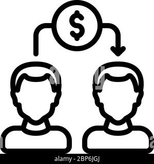Perr to Peer lending icon Stock Vector