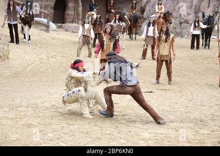 Alexander Klaws (Winnetou),press introduction of the new season of the Kayl May Festival Under Vultures - The Son of the Baehrenjaeger,Bad Segeberg,21.06.2019 Stock Photo