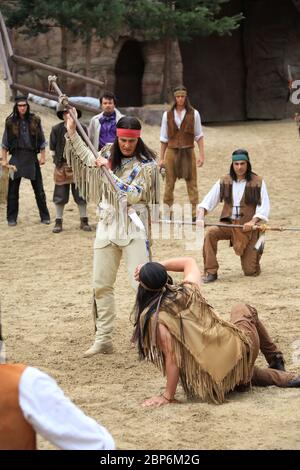 Alexander Klaws (Winnetou),press introduction of the new season of the Kayl May Festival Under Vultures - The Son of the Baehrenjaeger,Bad Segeberg,21.06.2019 Stock Photo